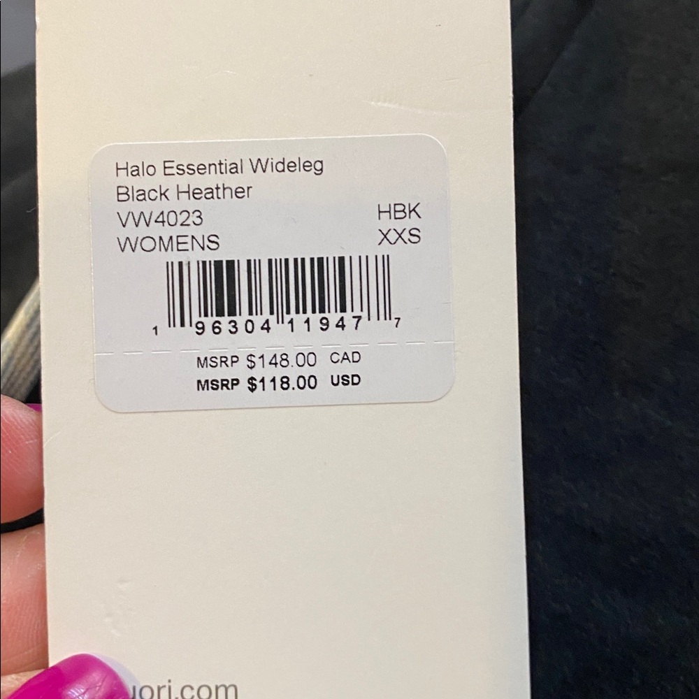 NWT Vuori halo essential wideleg BLACK HEATHER Size XXS - Picture 4 of 4